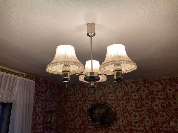 handgefertigte Upcycling Makramee-Hängelampe