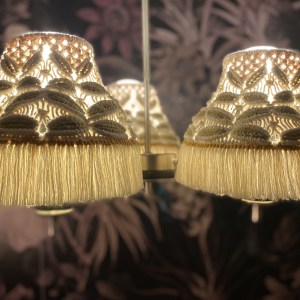 handgefertigte Upcycling Makramee-Hängelampe – Bild 2