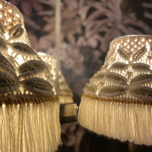 handgefertigte Upcycling Makramee-Hängelampe – Bild 5