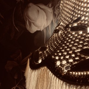 handgefertigte Upcycling Makramee-Stehlampe – Bild 4