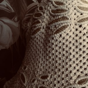 handgefertigte Upcycling Makramee-Stehlampe – Bild 6