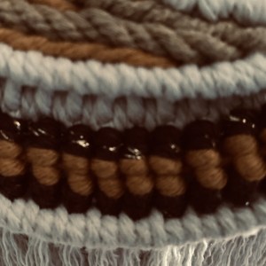 handgefertigte Upcycling Makramee-Stehlampe – Bild 12