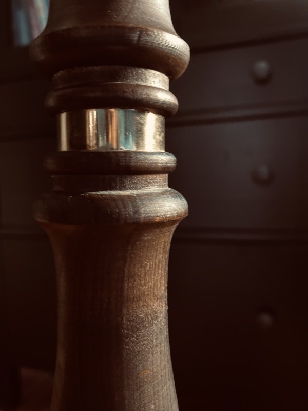 handgefertigte Upcycling Makramee-Stehlampe