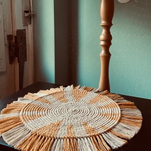 handgeknüpfter Makramee-Untersetzer 26cm