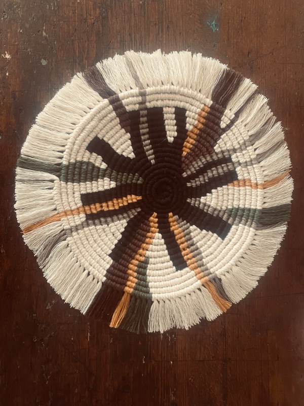 handgeknüpfter Makramee-Untersetzer 22cm