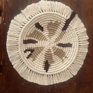 handgeknüpfter Makramee-Untersetzer 18cm – Bild 2