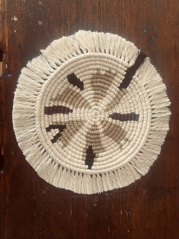 handgeknüpfter Makramee-Untersetzer 18cm