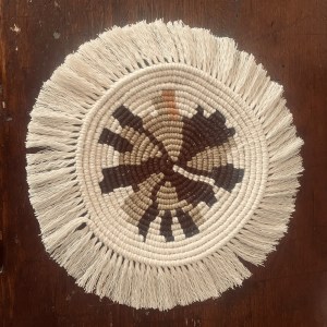 handgeknüpfter Makramee-Untersetzer 20cm – Bild 2