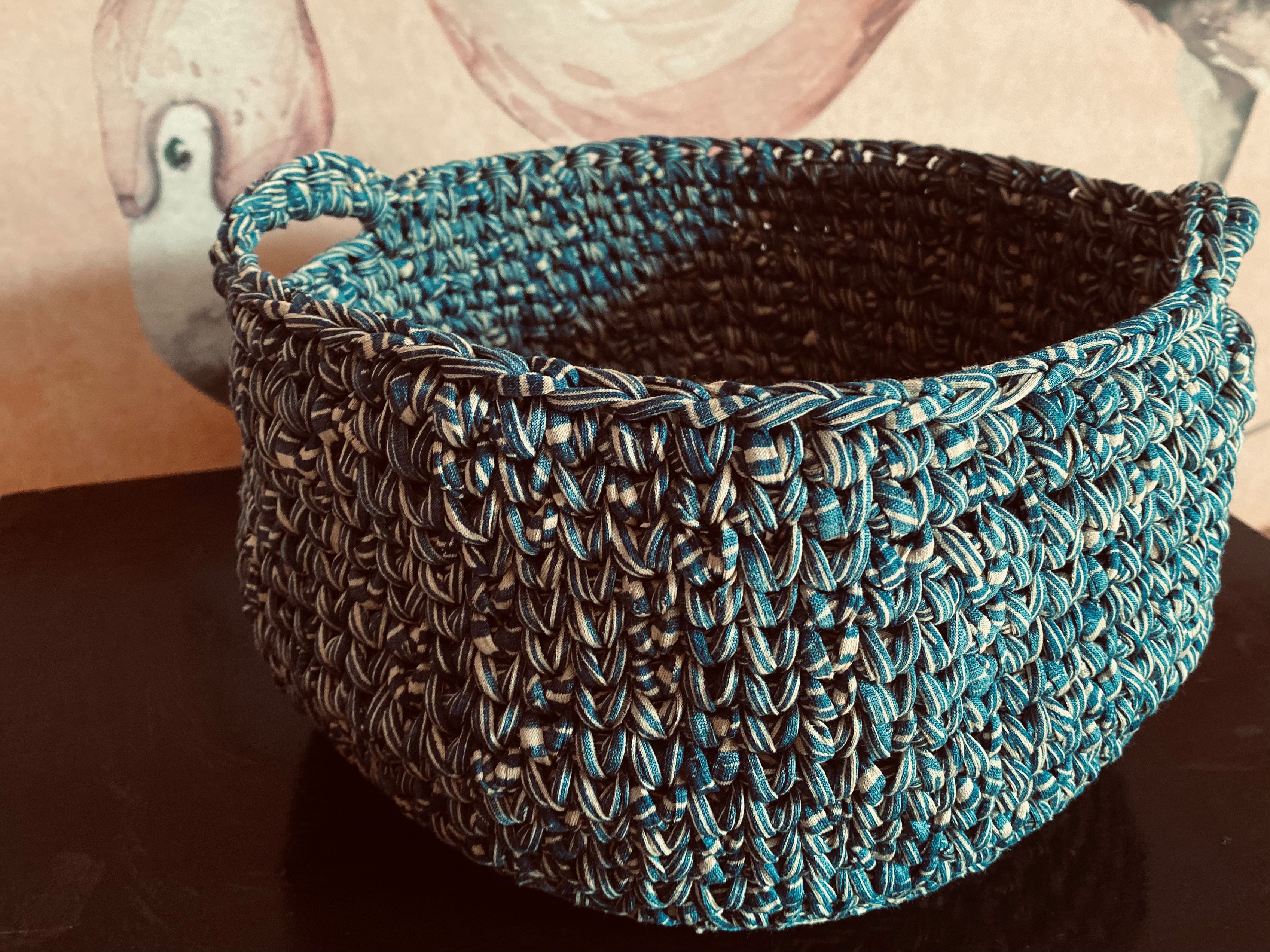 handgemachte Häkelkörbe Boho | gelaserte Holzböden – Bild 11