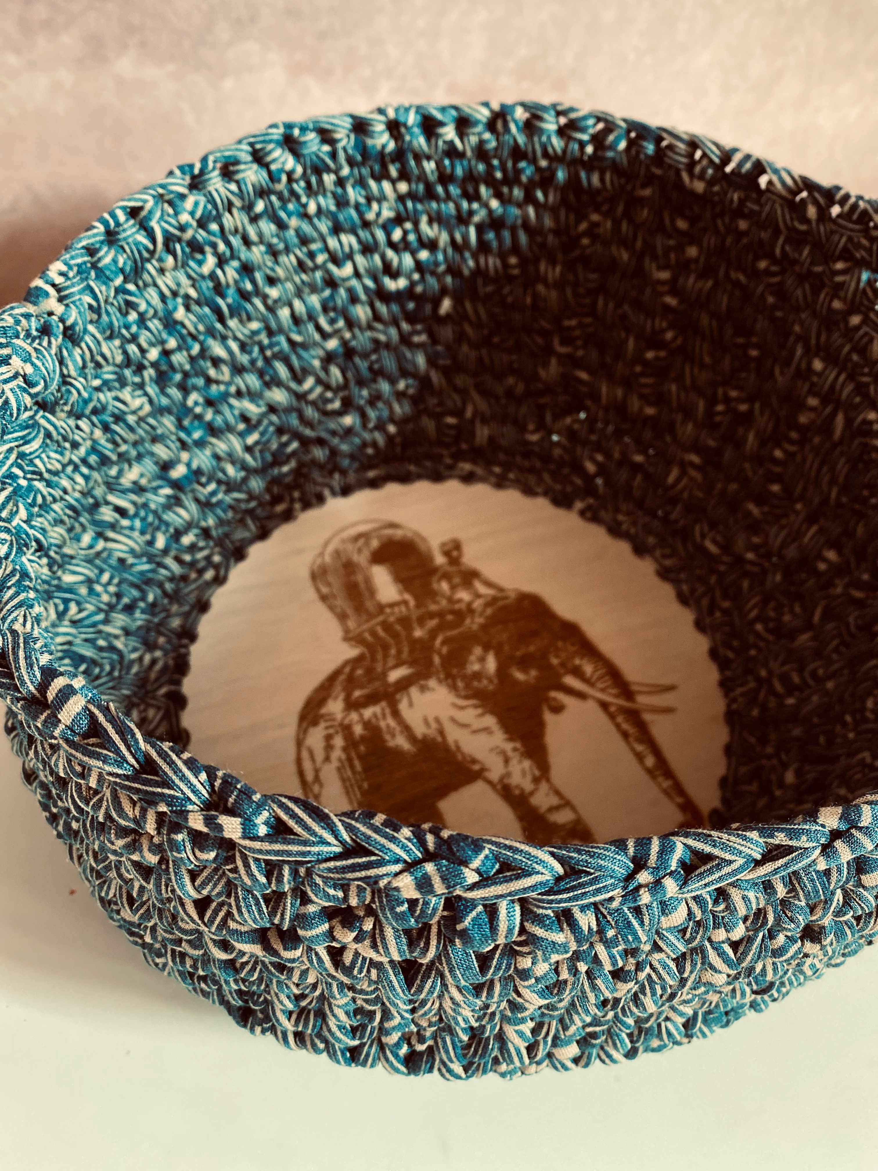handgemachte Häkelkörbe Boho | gelaserte Holzböden – Bild 14