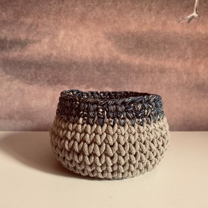handgemachte Häkelkörbe Boho | gelaserte Holzböden – Bild 15