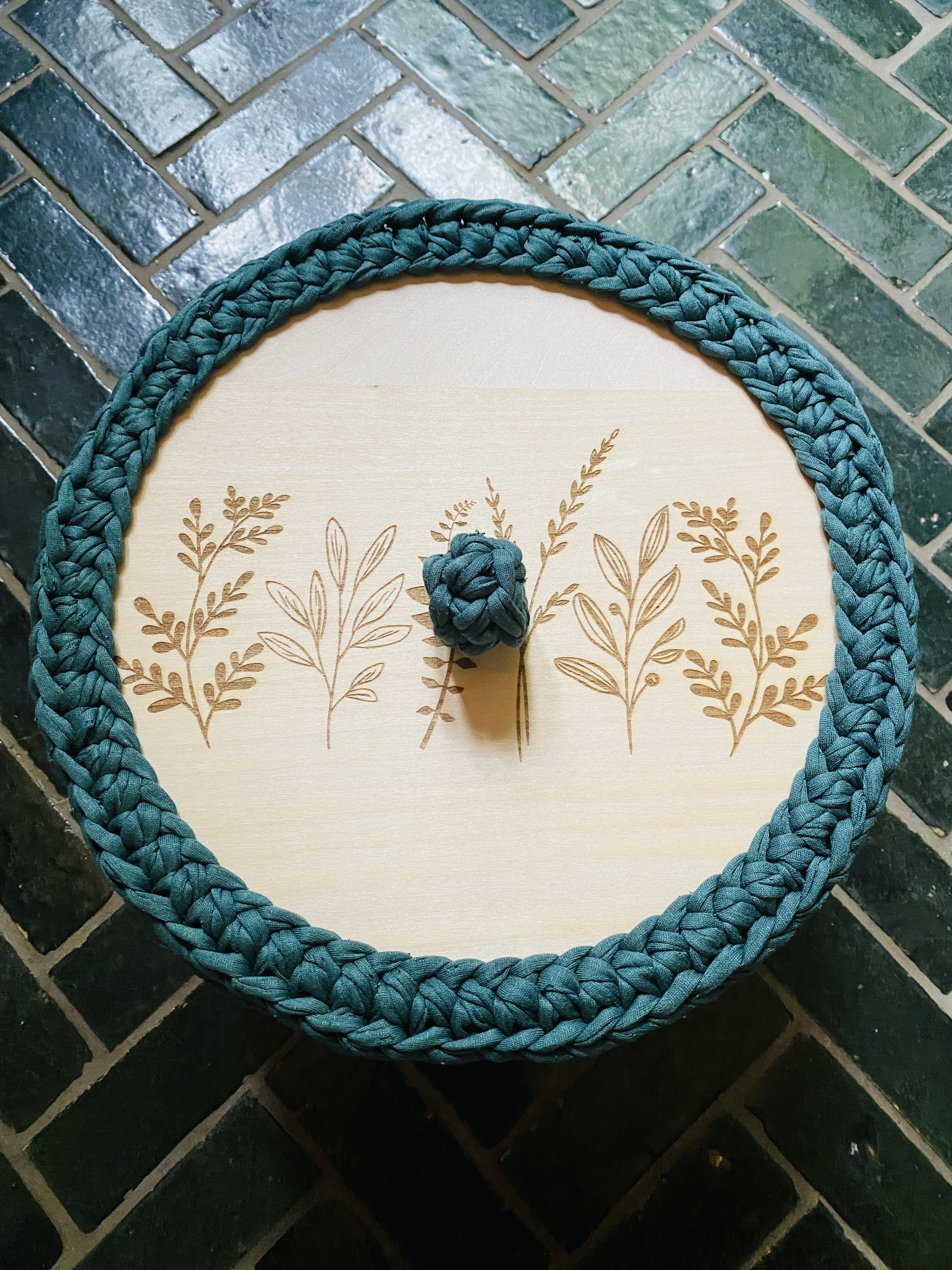 handgemachte Häkelkörbe Boho | gelaserte Holzböden – Bild 3