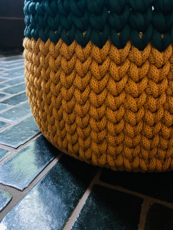 handgemachte Häkelkörbe Boho | gelaserte Holzböden