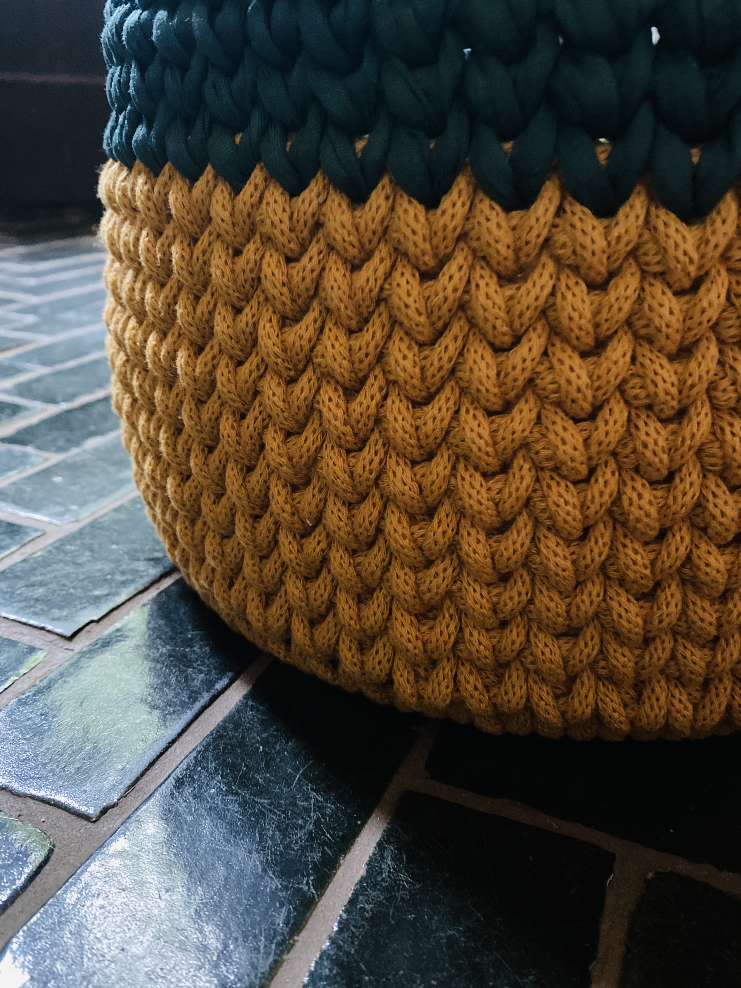 handgemachte Häkelkörbe Boho | gelaserte Holzböden – Bild 6