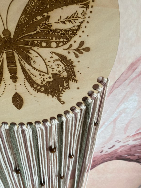 handgemachter Traumfänger | Mandala-Schmetterling
