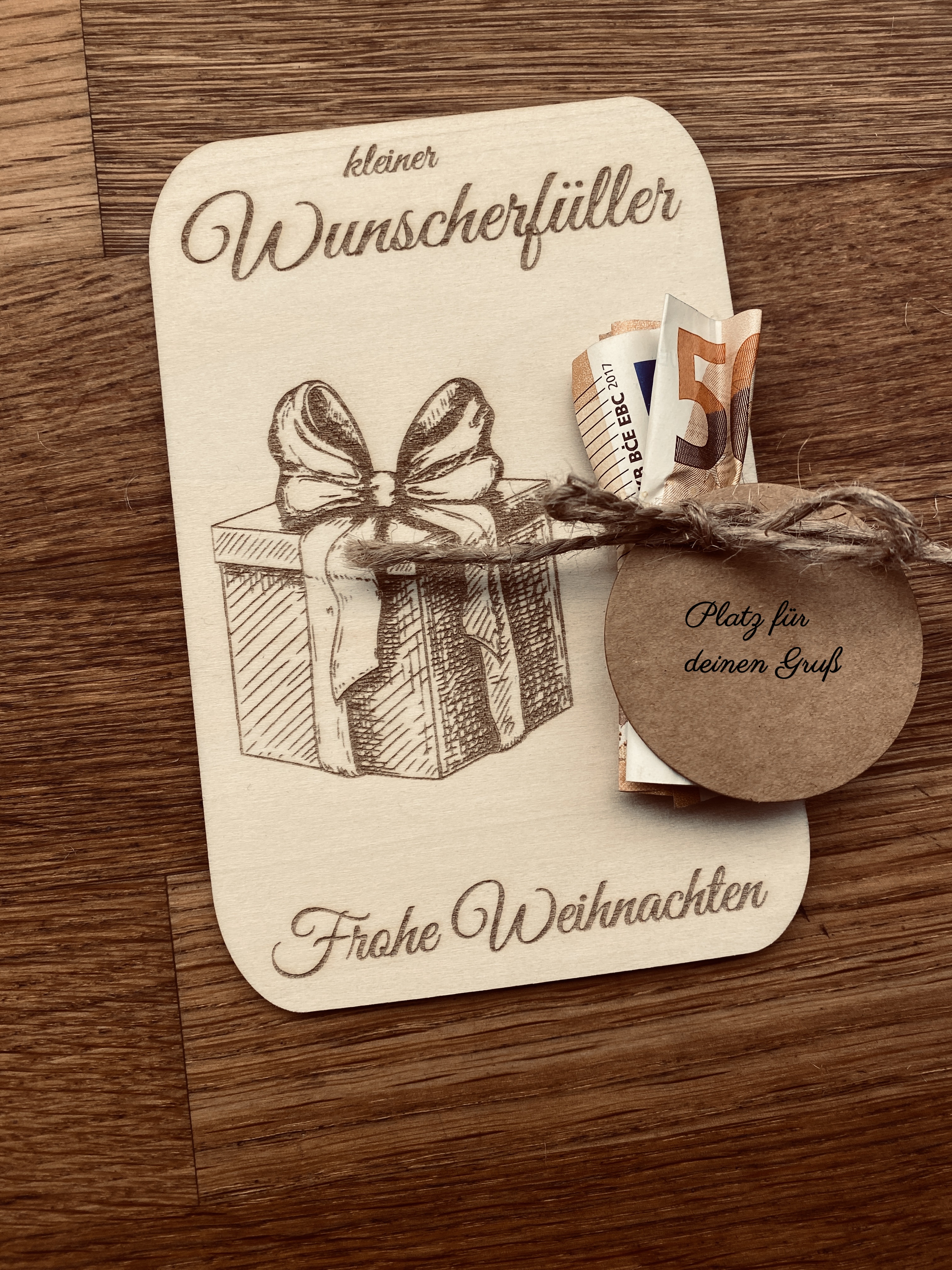 handgelaserte Geschenkkarte | Geldkarte | Geldgeschenk – Bild 4