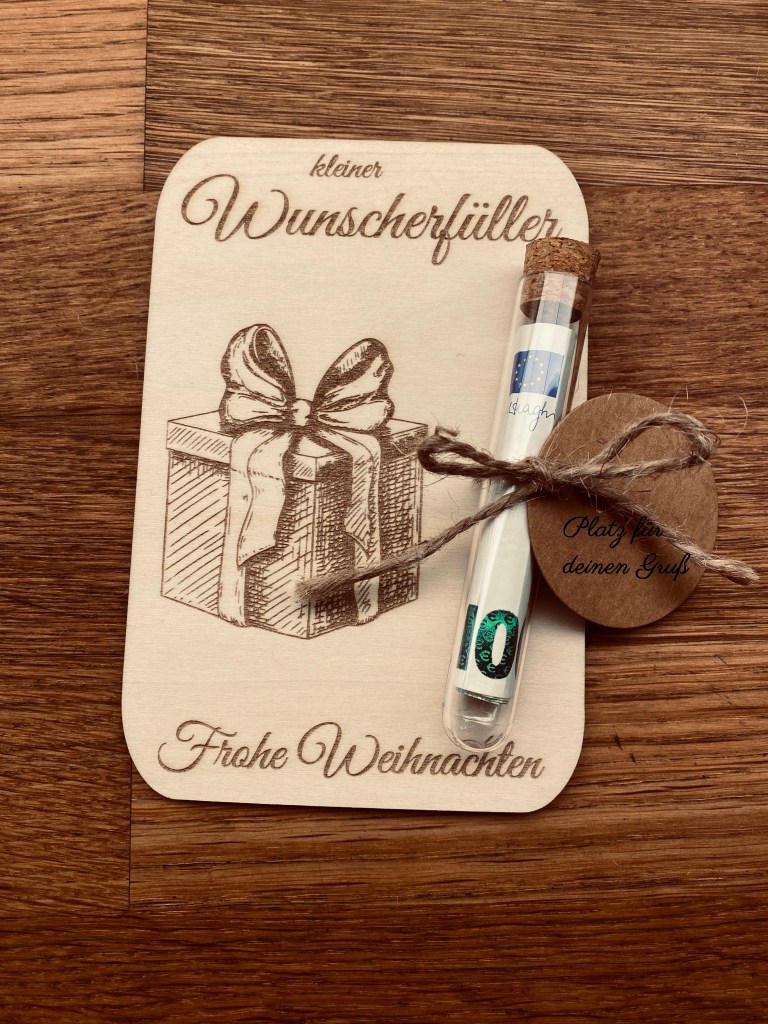 handgelaserte Geschenkkarte | Geldkarte | Geldgeschenk