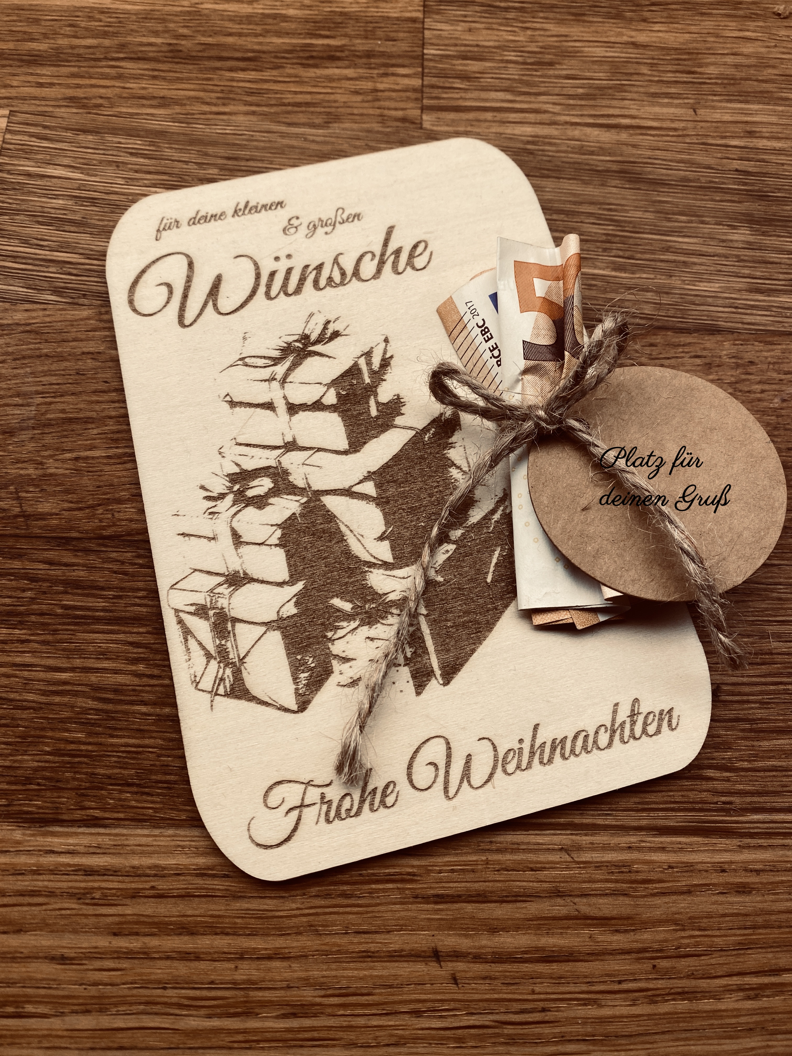 handgelaserte Geschenkkarte | Geldkarte | Geldgeschenk – Bild 6