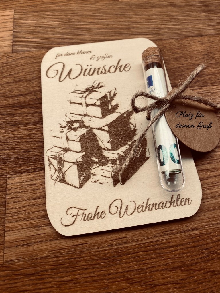 handgelaserte Geschenkkarte | Geldkarte | Geldgeschenk