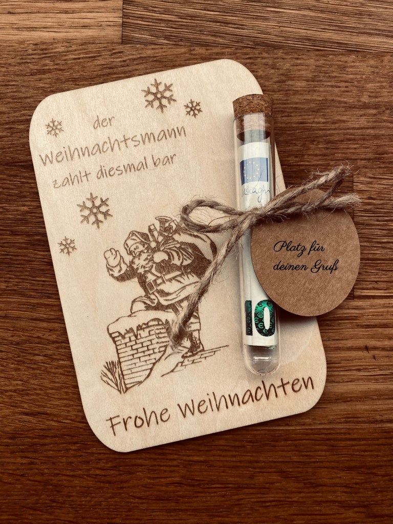 handgelaserte Geschenkkarte | Geldkarte | Geldgeschenk