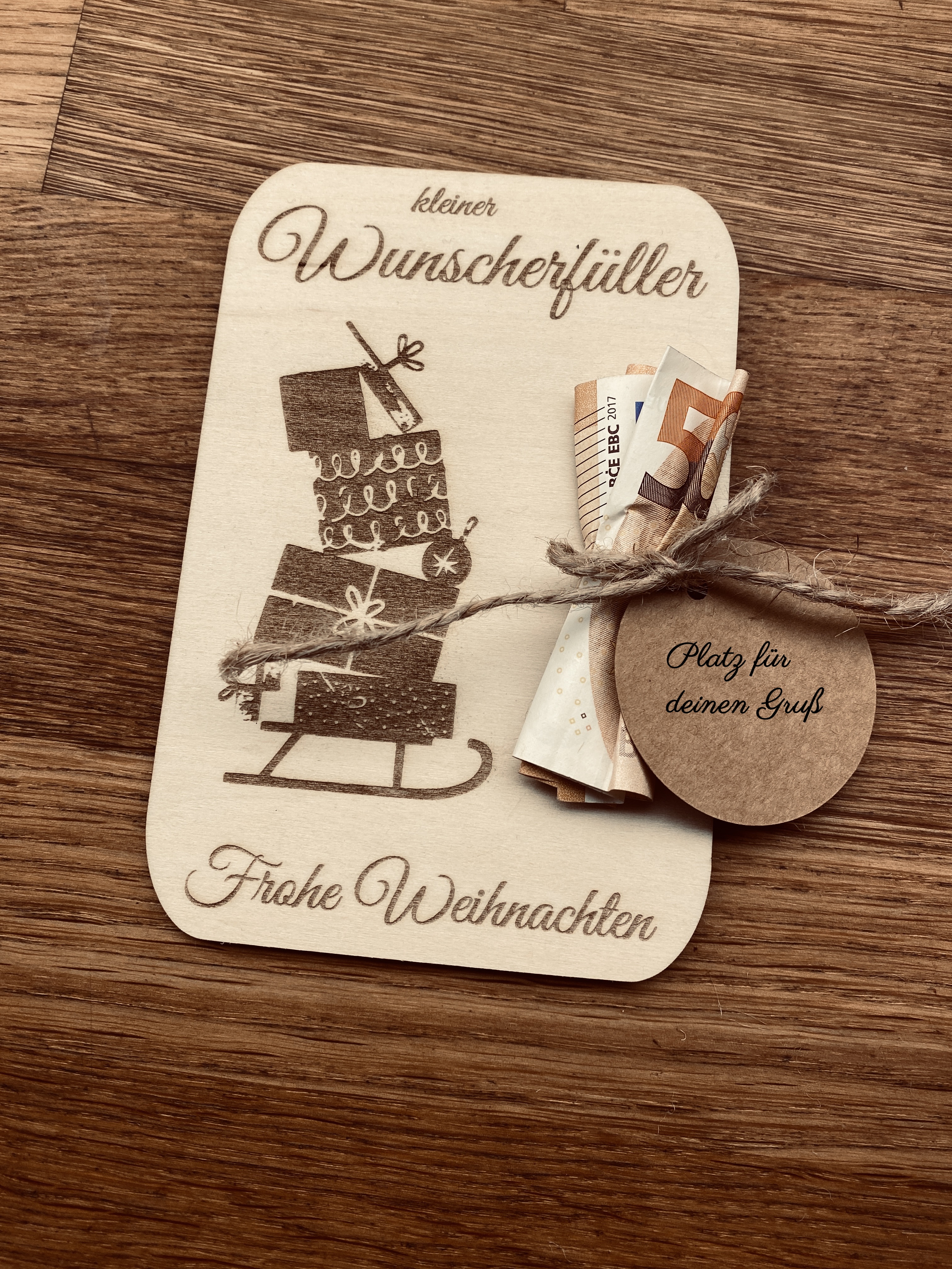 handgelaserte Geschenkkarte | Geldkarte | Geldgeschenk – Bild 11