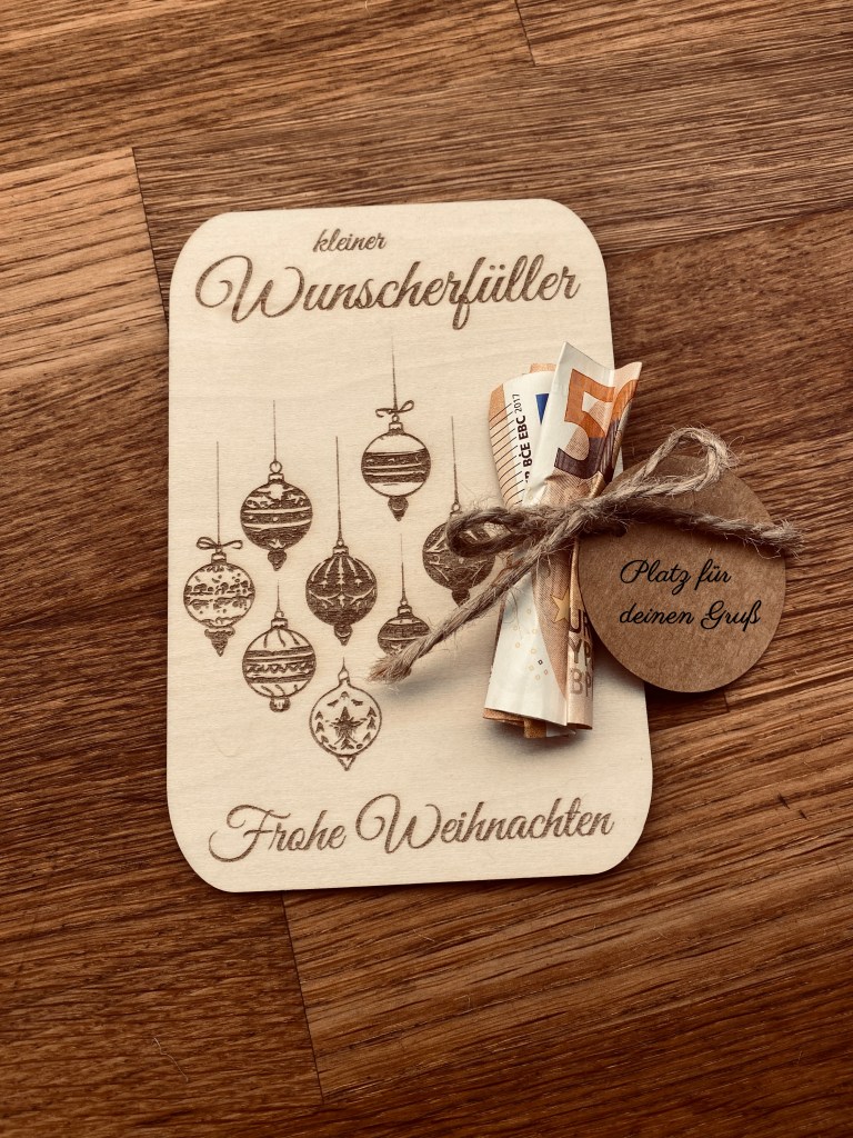 handgelaserte Geschenkkarte | Geldkarte | Geldgeschenk