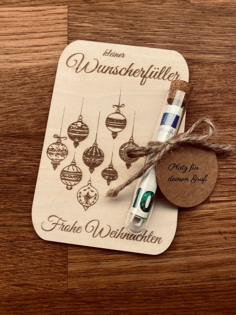 handgelaserte Geschenkkarte | Geldkarte | Geldgeschenk