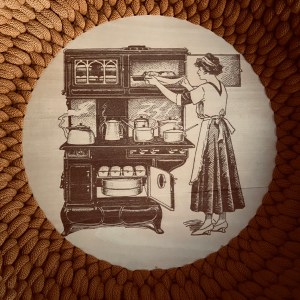 handgemachter Häkelkorb Brotkorb | nostalgisch, gelaserter Holzboden – Bild 7