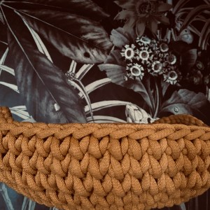 handgemachter Häkelkorb Brotkorb | nostalgisch, gelaserter Holzboden – Bild 6