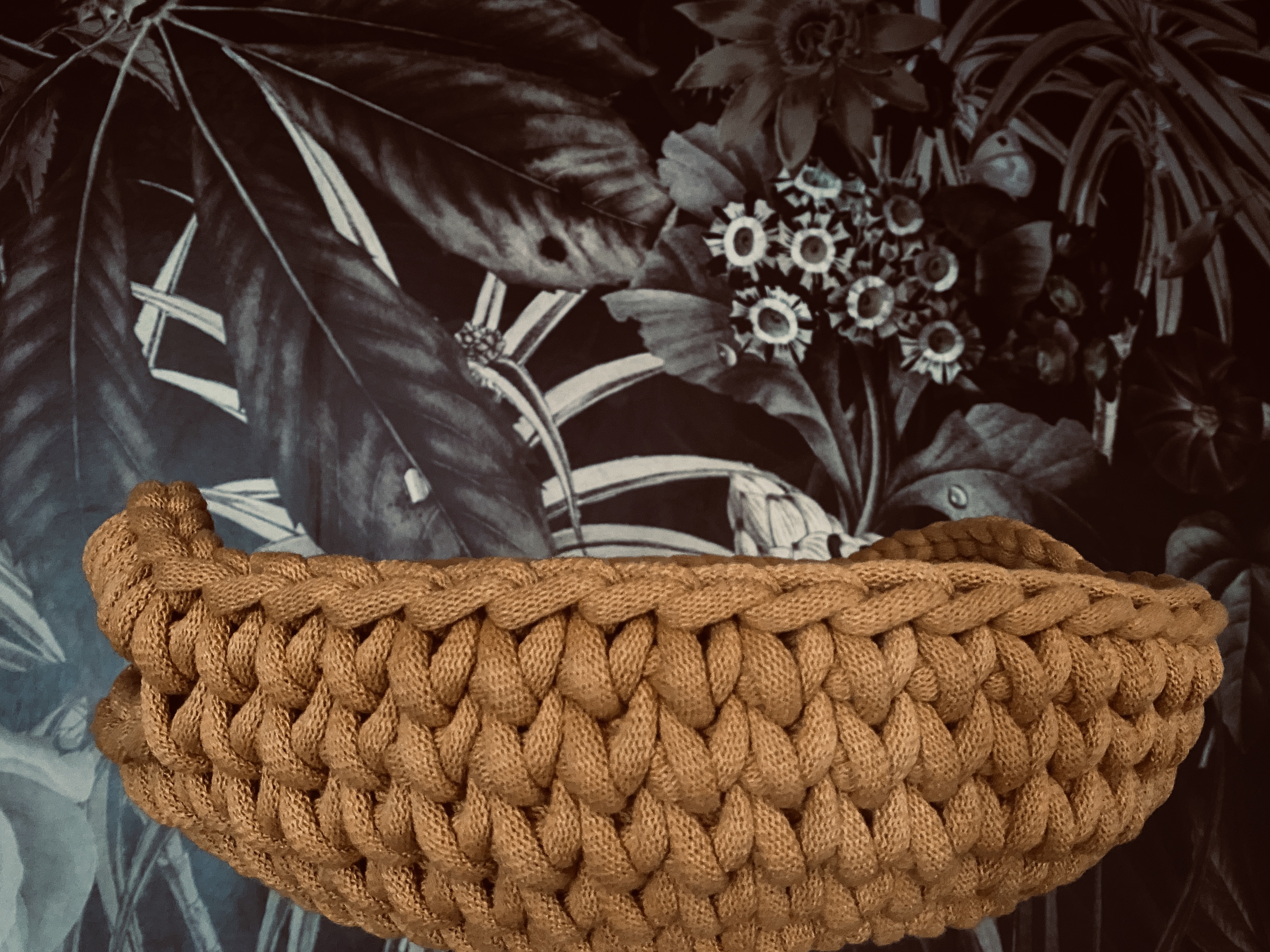 handgemachter Häkelkorb Brotkorb | nostalgisch, gelaserter Holzboden – Bild 6