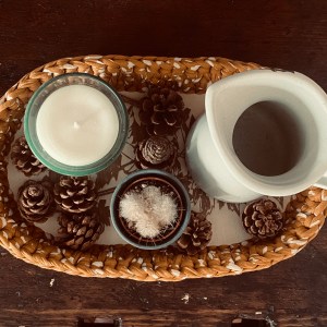 handgemachte Häkelkörbchen mit gelaserten Sperrholzböden | Herbstdeko in warmem Senfgelb – Bild 11