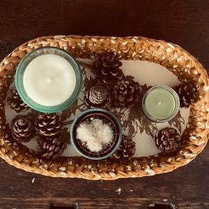 handgemachte Häkelkörbchen mit gelaserten Sperrholzböden | Herbstdeko in warmem Senfgelb – Bild 8