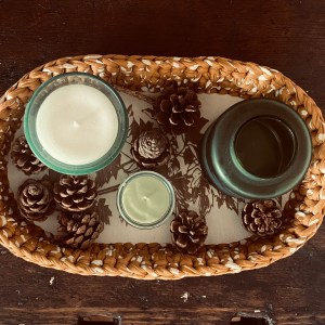 handgemachte Häkelkörbchen mit gelaserten Sperrholzböden | Herbstdeko in warmem Senfgelb – Bild 10