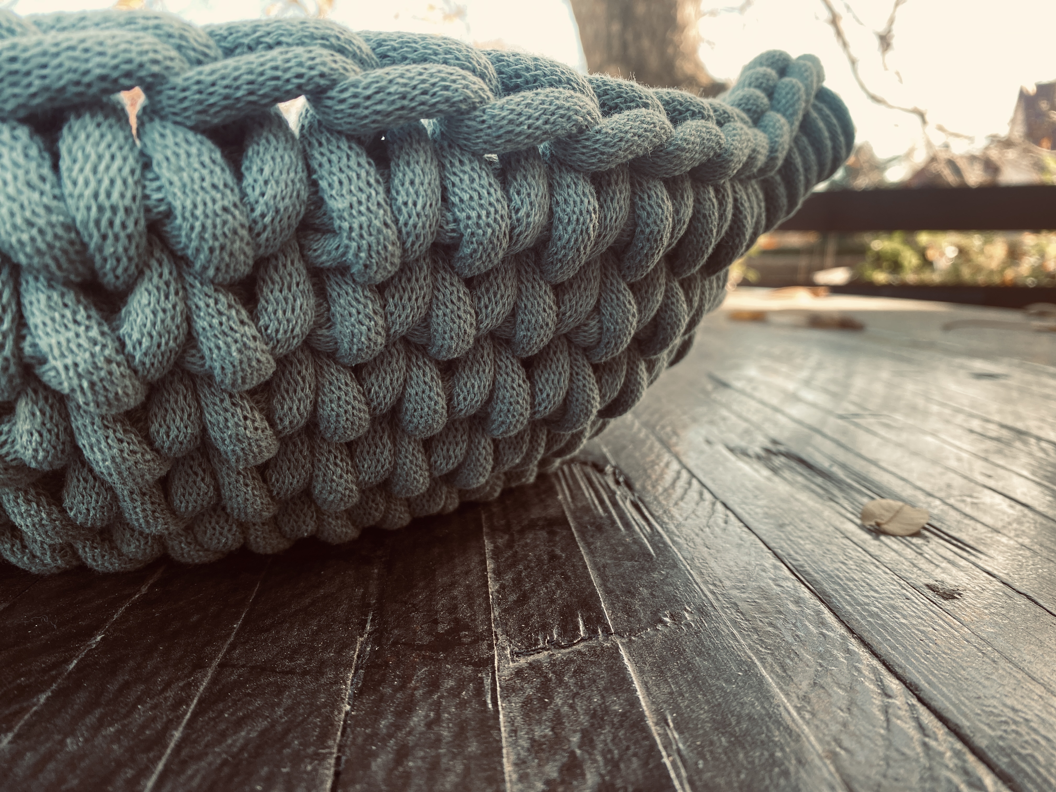 handgemachter Häkelkorb Brotkorb | nostalgisch, gelaserter Holzboden – Bild 10