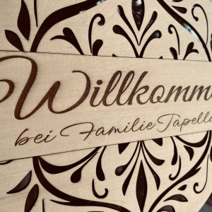 Personalisiertes Türschild | Weihnachtskugel mit Familiennamen – Bild 2