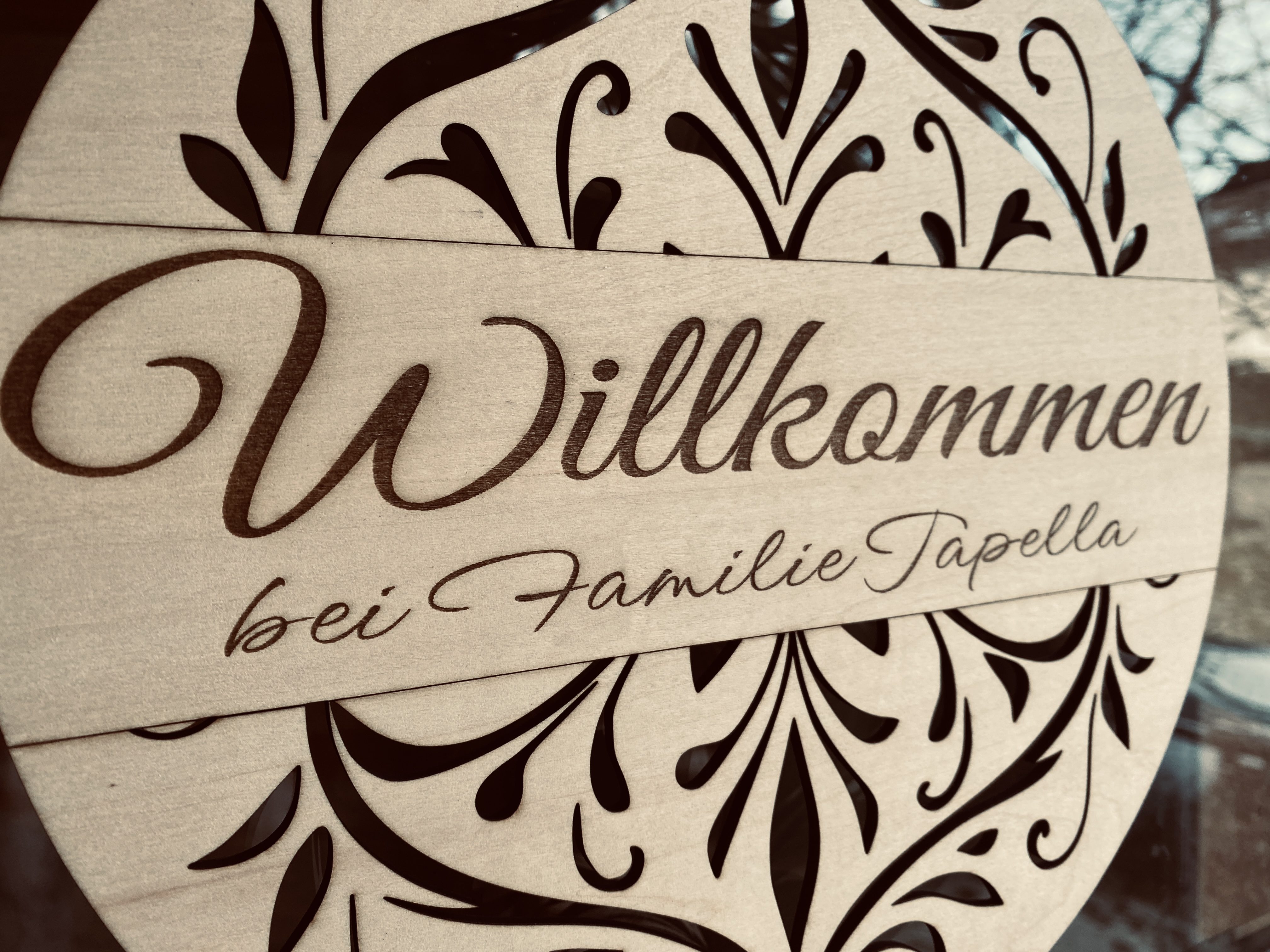 Personalisiertes Türschild | Weihnachtskugel mit Familiennamen – Bild 2