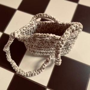 handgehäkelte Vintage Handtasche aus Textilgarn – Bild 3
