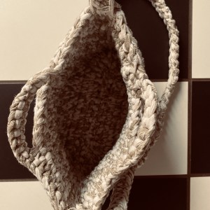handgehäkelte Vintage Handtasche aus Textilgarn – Bild 5