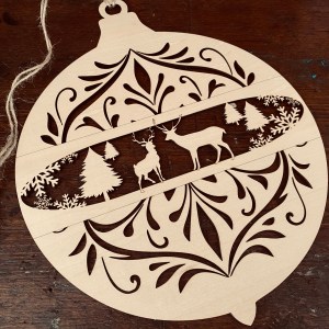 Fensterbild | Weihnachtskugel mit Wintermotiv – Bild 2