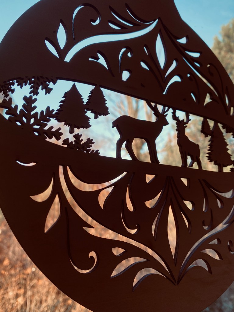 Fensterbild | Weihnachtskugel mit Wintermotiv