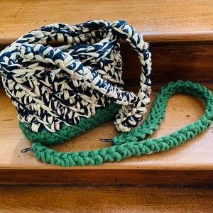 handgemachtes Taschenset Moos Green & Black Flowers – Bild 10