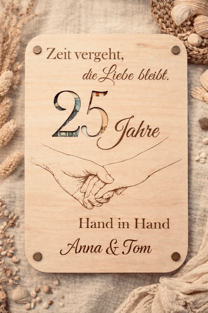 Jubiläum Hochzeit | Silberhochzeit | Goldene Hochzeit | XXL Geschenkkarte mit Sichtfenster