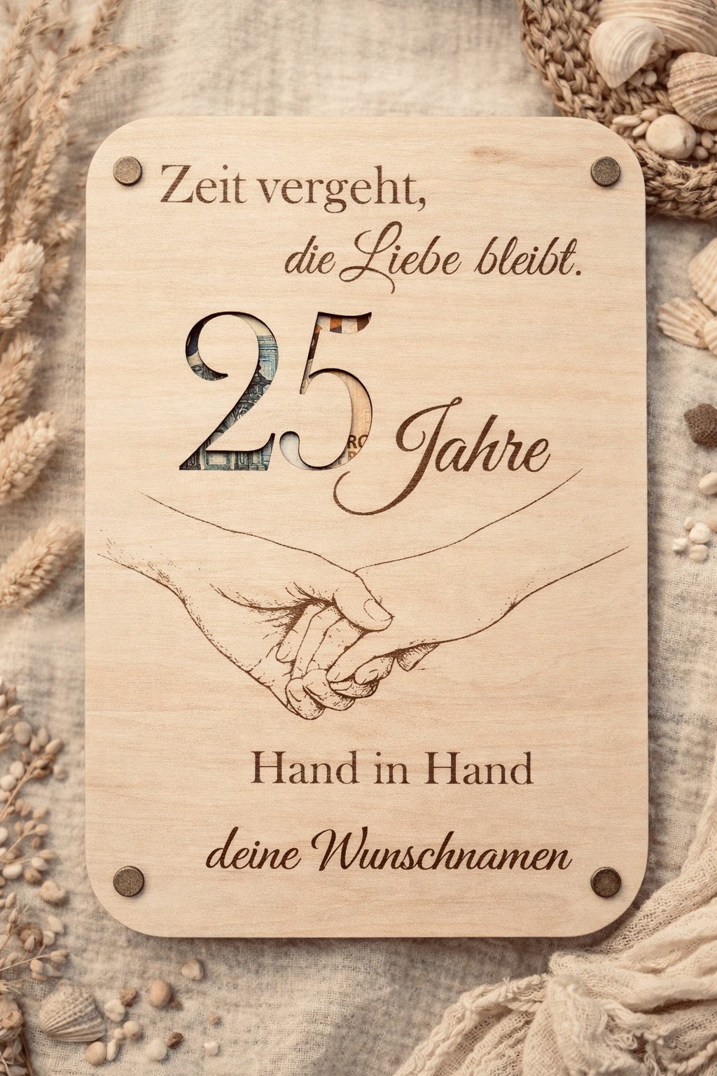 Jubiläum Hochzeit | Silberhochzeit | Goldene Hochzeit | XXL Geschenkkarte mit Sichtfenster – Bild 2