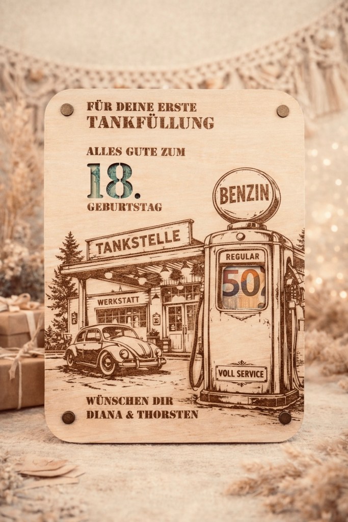 18. Geburtstag | XXL Geschenkkarte mit Sichtfenster