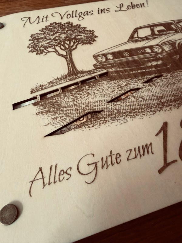 18. Geburtstag | XXL Geschenkkarte mit Sichtfenster