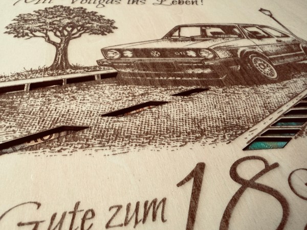 18. Geburtstag | XXL Geschenkkarte mit Sichtfenster