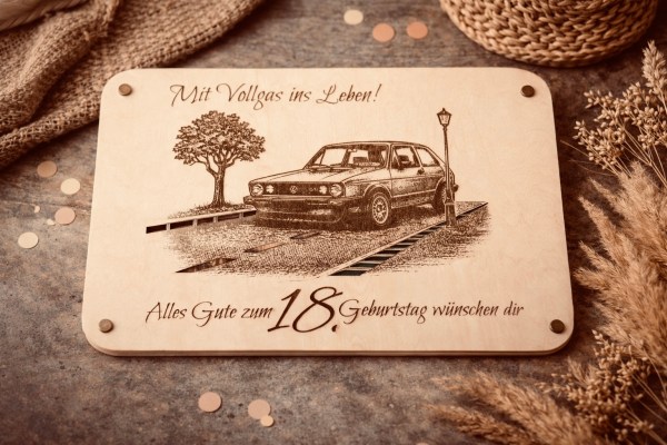 18. Geburtstag | XXL Geschenkkarte mit Sichtfenster