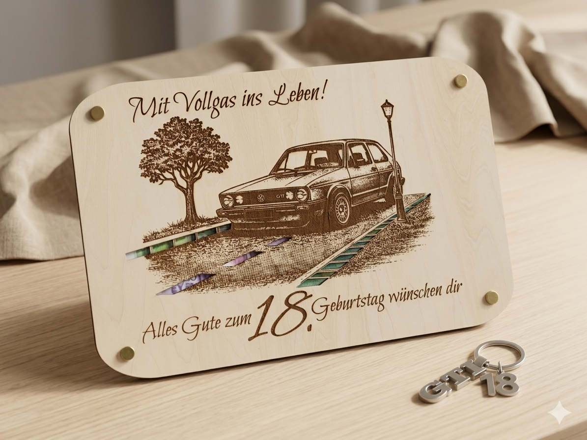 18. Geburtstag | XXL Geschenkkarte mit Sichtfenster – Bild 1