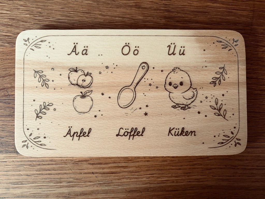 Lernbrettchen | Frühstücksbrettchen | Buchenholz