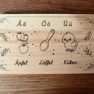 Lernbrettchen | Frühstücksbrettchen | Buchenholz – Bild 15